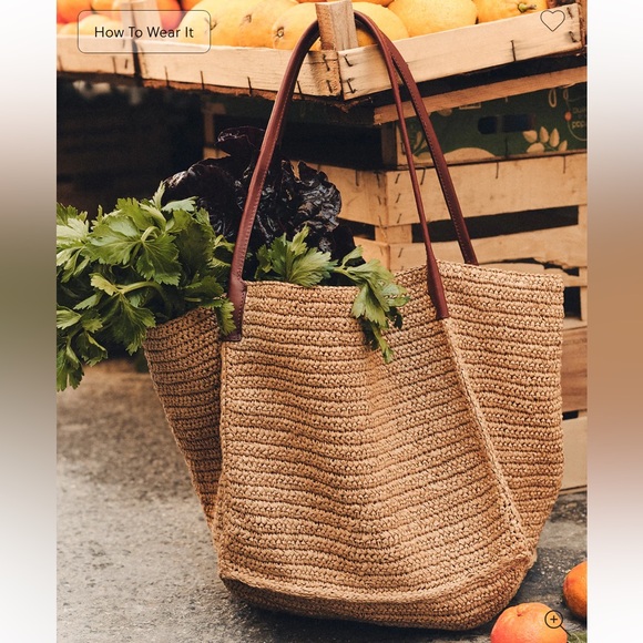 NEW J. Crew Large handknotted packable tote bag leather straps BZ445 $178 - Picture 5 of 10